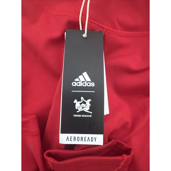 Adidas Thebe Magugu Women's Red Bird of Paradise Leggings Size XS - Picture 4 of 8